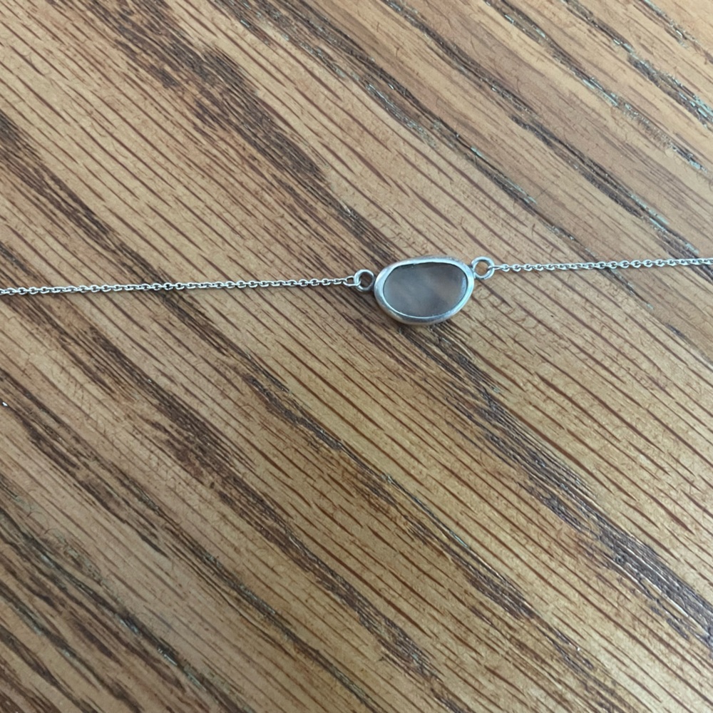Betty belts sea glass necklace.